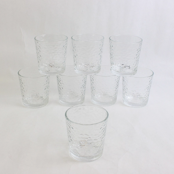 Set of 8 Libbey Chateau Textured Old Fashioned Glasses 3.75 Inch