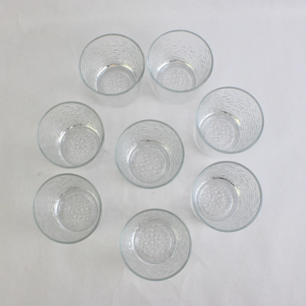 Set of 8 Libbey Chateau Textured Old Fashioned Glasses 3.75 Inch