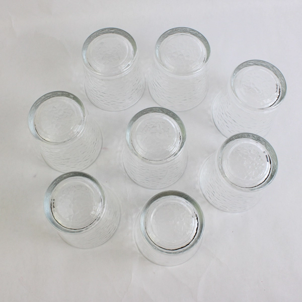 Set of 8 Libbey Chateau Textured Old Fashioned Glasses 3.75 Inch