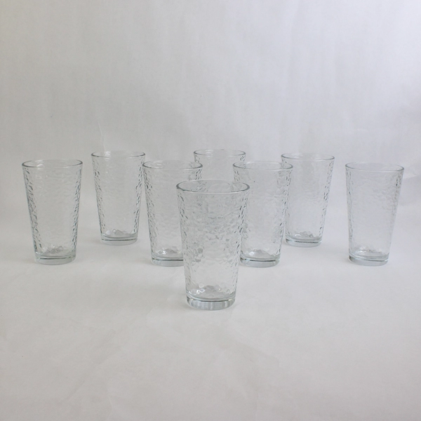 Set of 8 Libbey Chateau Textured Tumbler Glasses 6 Inch