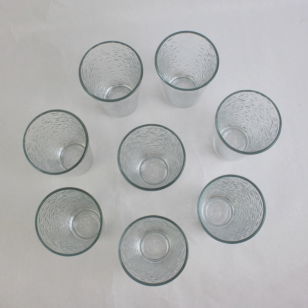 Set of 8 Libbey Chateau Textured Tumbler Glasses 6 Inch