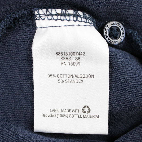 Laura Scott Navy Blue Cotton Polo Shirt Women's Size 1X