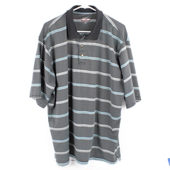 Kirkland Signature Black Blue and White Striped Polo Men's Size 2XL