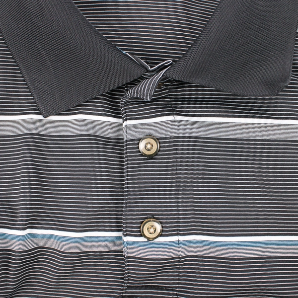 Kirkland Signature Black Blue and White Striped Polo Men's Size 2XL