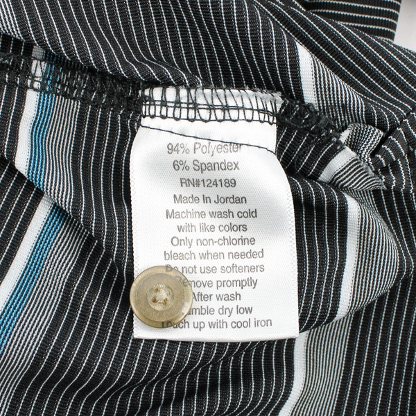 Kirkland Signature Black Blue and White Striped Polo Men's Size 2XL