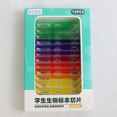 Set of 12 Student Biological Specimen Slides Plants and Animals