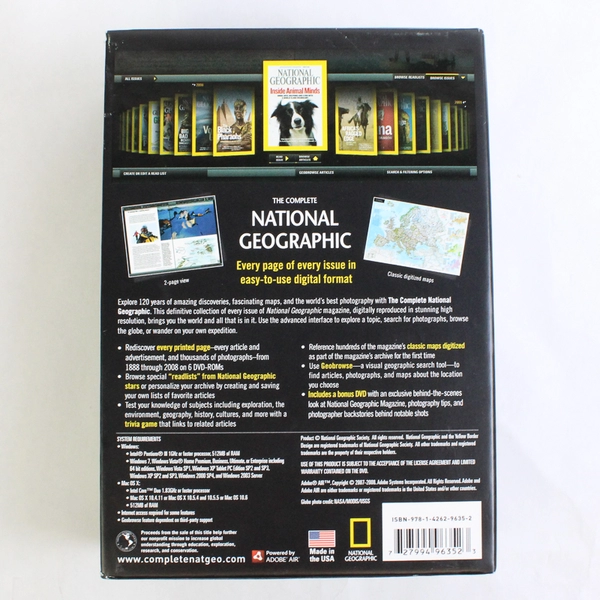 2009 National Geography Set On 6 DVDs Every Issue 1888-2008