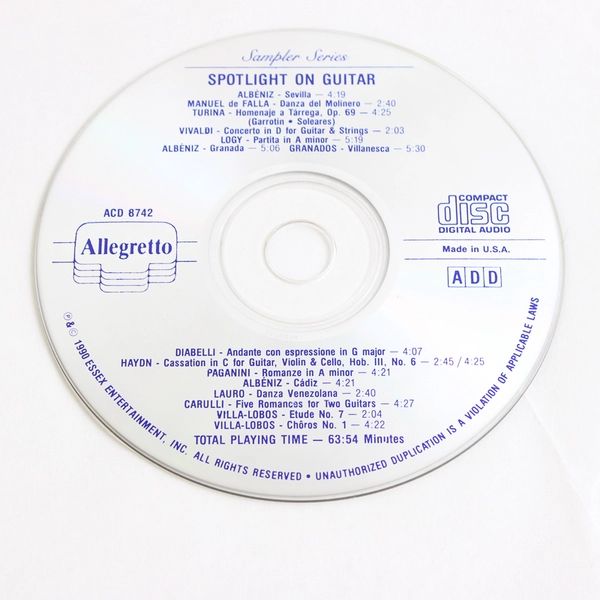 Spotlight on Guitar Audio CD Allegretto Various Artists 1990