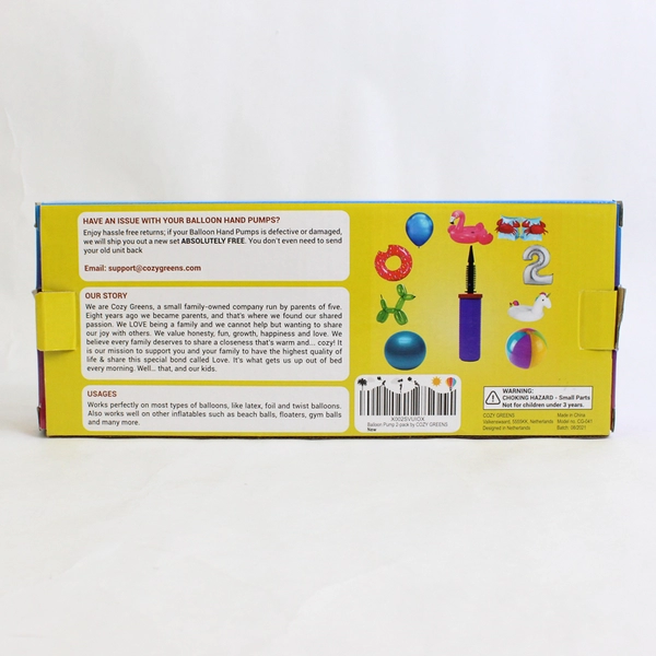 Cozy Greens 2 Pack Balloon Pumps w/ Box