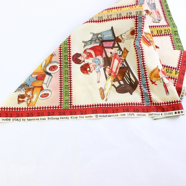 Moda Wee Play 21088 Woven Lightweight Quilting Cotton Fabric 42" W x 30 in Panel