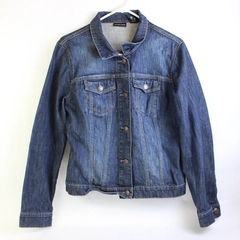New York & Company Medium Wash Denim Jacket Women's Size Large