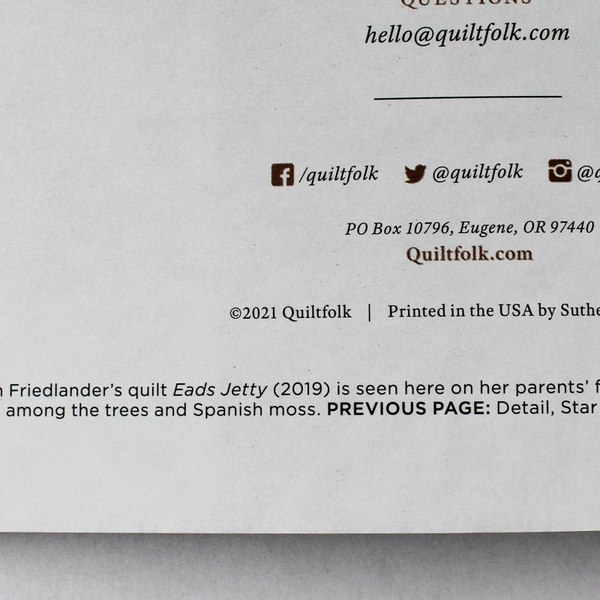 Quiltfolk Magazine Issue 19 2021 100% Advertisement Free