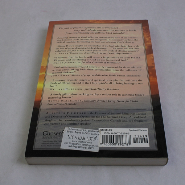 Releasing Heaven On Earth By Alistair Petrie 2001 Paperback
