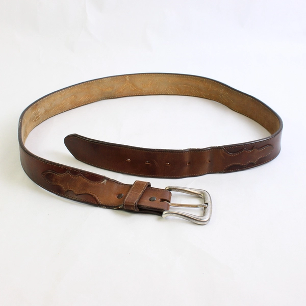 Justin Top Grain Cowhide Brown Leather Belt Western Style 166BD Size 40
