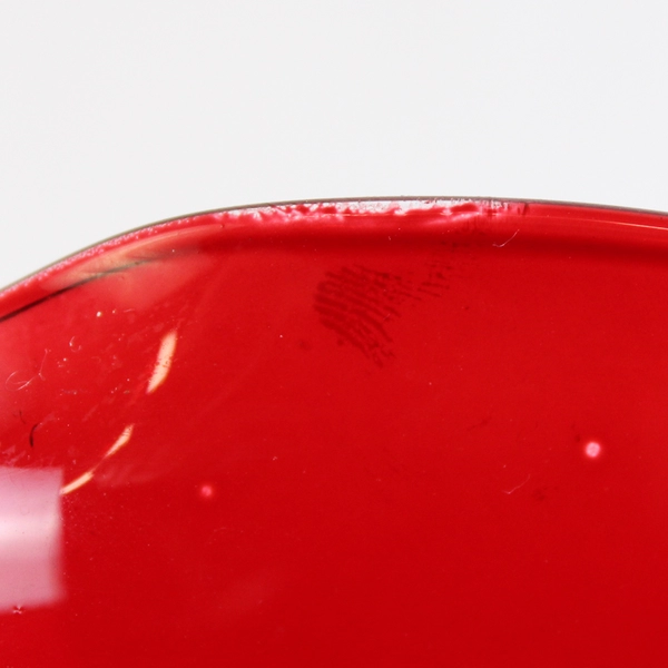 Ruby Red Glass Vase With Ruffled Rim 11 Inch