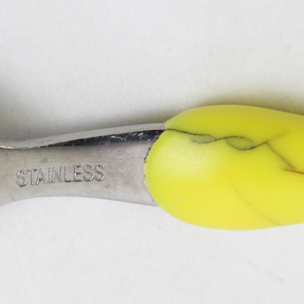 Lot of 2 Toddler Fork And Spoon Sets Snowman And Yellow Plastic Handles