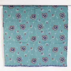 1 Piece Heavyweight Woven Upholstery Fabric 55" W x 1 Yd 1960's Mod Blue Floral