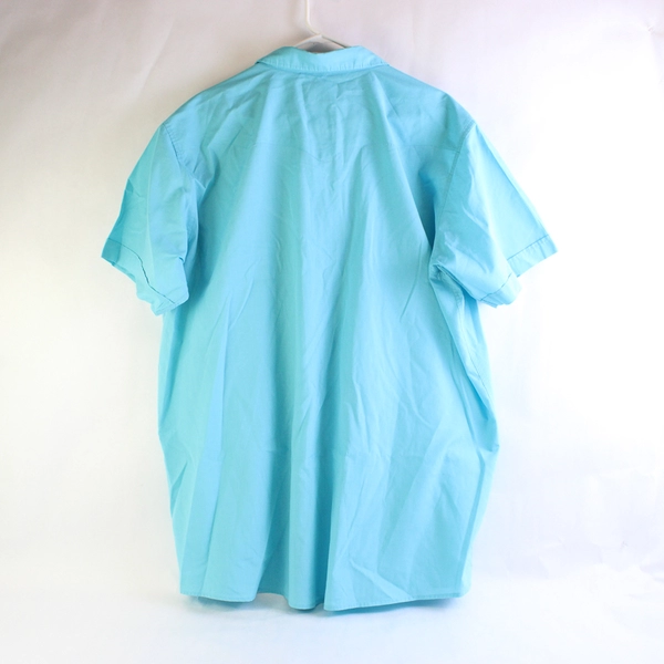 White Horse Turquoise Blue Snap-Button Men's Size 2XL