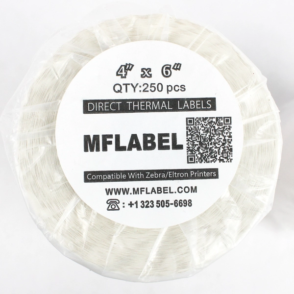 Lot of 3 Rolls 4 x 6 inch Direct Thermal Labels 250 per 1 inch Core MFLabel NEW