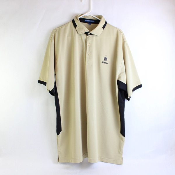 Port Authority Embroidered Alaska Beige and Black Polo Men's 2XL