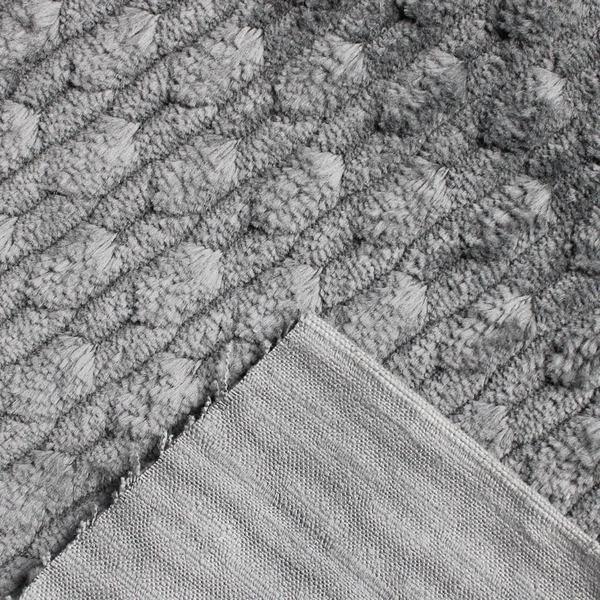 1 Pc Heavyweight Ribbed Velvet Woven Upholstery Fabric 45" W x 2.5 Yds Gray