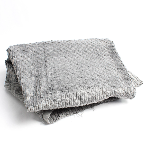 1 Pc Heavyweight Ribbed Velvet Woven Upholstery Fabric 45" W x 2.5 Yds Gray