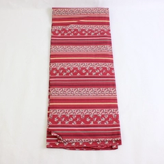 1 Piece Woven Quilting Cotton Polyester Fabric 45" W x 2 Yds Red Floral Stripe 
