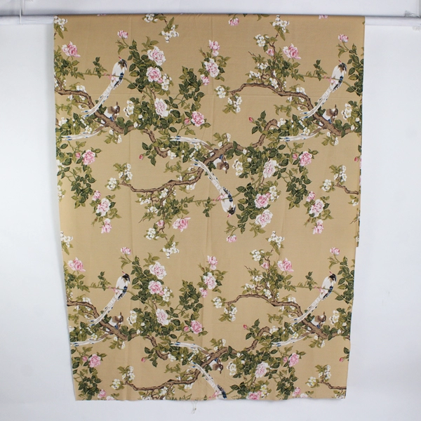 1 Piece VTG Woven Wide Back Percale Fabric 104" W x 1 1/3 Yd MET Museum Birdsong