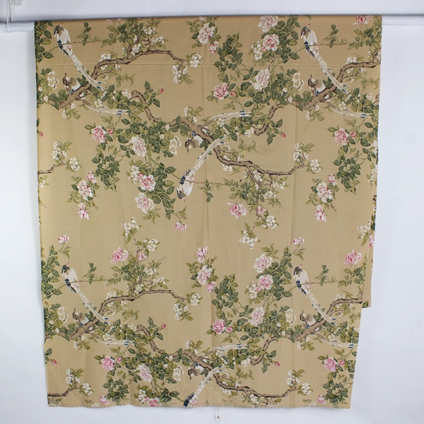 1 Piece VTG Woven Wide Back Percale Fabric 104" W x 1 1/3 Yd MET Museum Birdsong