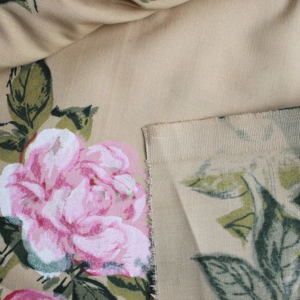 1 Piece VTG Woven Wide Back Percale Fabric 104" W x 1 1/3 Yd MET Museum Birdsong