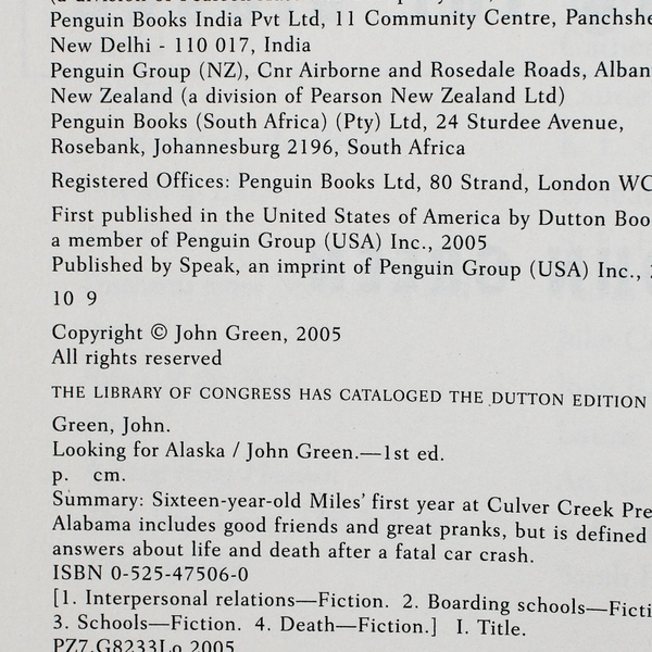 Looking For Alaska by John Green 2005 Paperback With Bonus Material