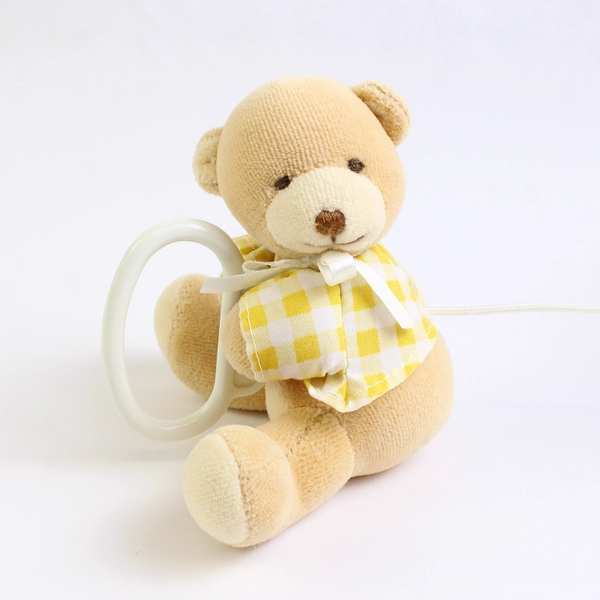 1998 Kaloo Gold Teddy Bear With Attached Baby Bear Teething Toy