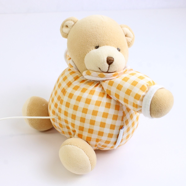 1998 Kaloo Gold Teddy Bear With Attached Baby Bear Teething Toy