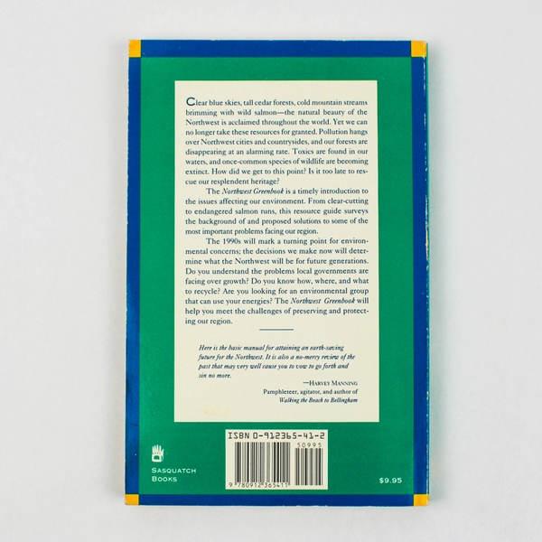 Northwest Greenbook by Jonathan King 1991 Paperback Protecting the Environment