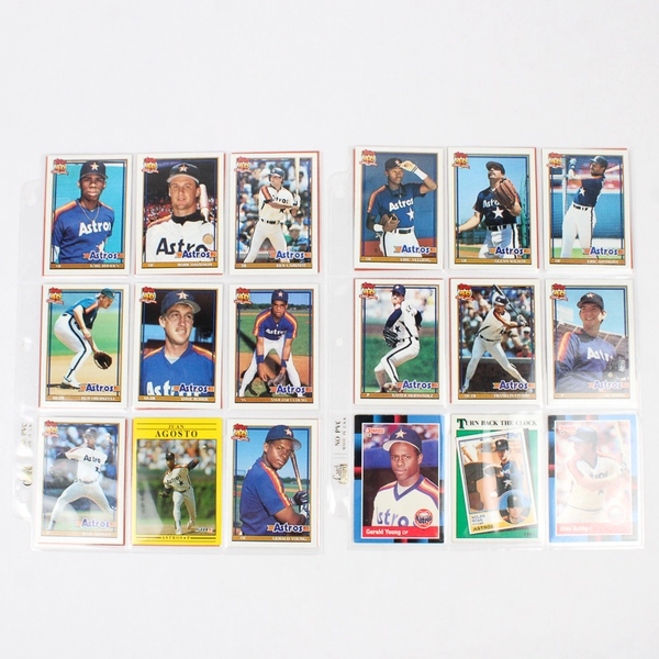 Lot of Vintage 36 1980s & 90s Baseball Cards Houston Astros