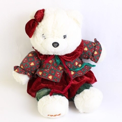 1996 White Christmas Themed Teddy Bear 18 inch Plush Stuffed Animal