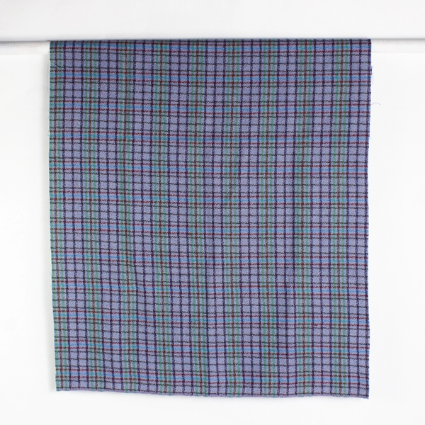 1 Piece Woven Midweight Wool Fabric 59" W x 1 Yd Purple Plaid