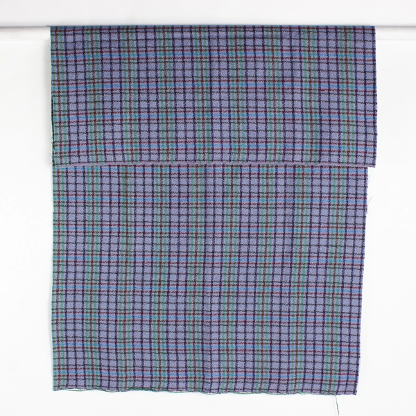 1 Piece Woven Midweight Wool Fabric 59" W x 1 Yd Purple Plaid