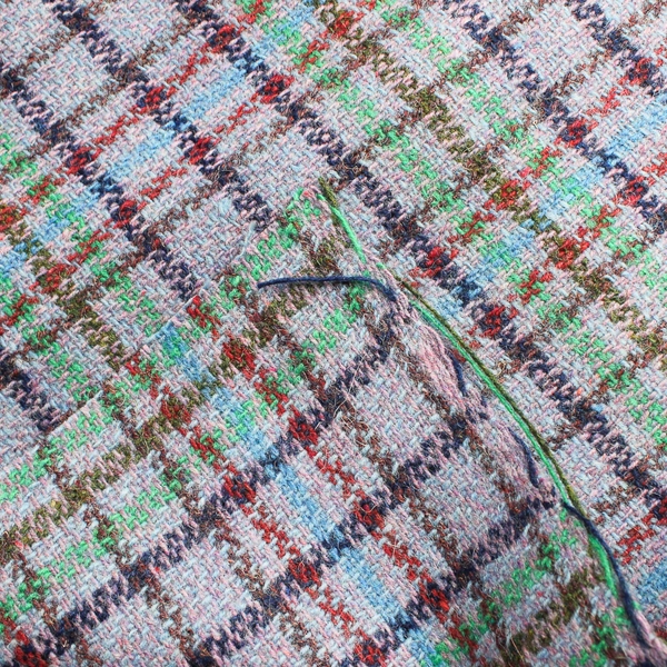 1 Piece Woven Midweight Wool Fabric 59" W x 1 Yd Purple Plaid