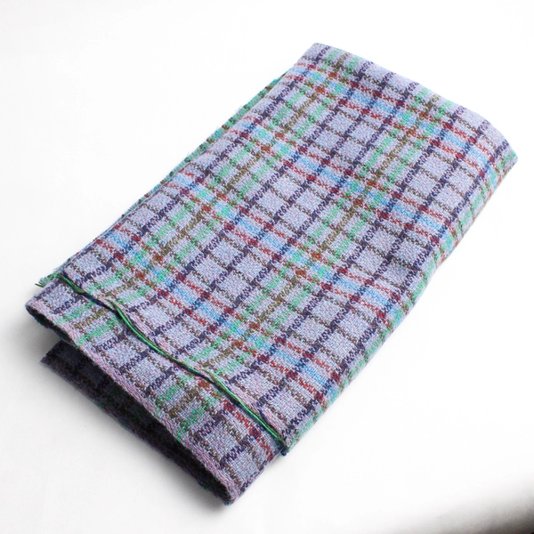 1 Piece Woven Midweight Wool Fabric 59" W x 1 Yd Purple Plaid