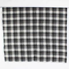 1 Piece Woven Midweight Wool Flannel Fabric 58" W x 1 1/3 Yds Black Yellow Plaid