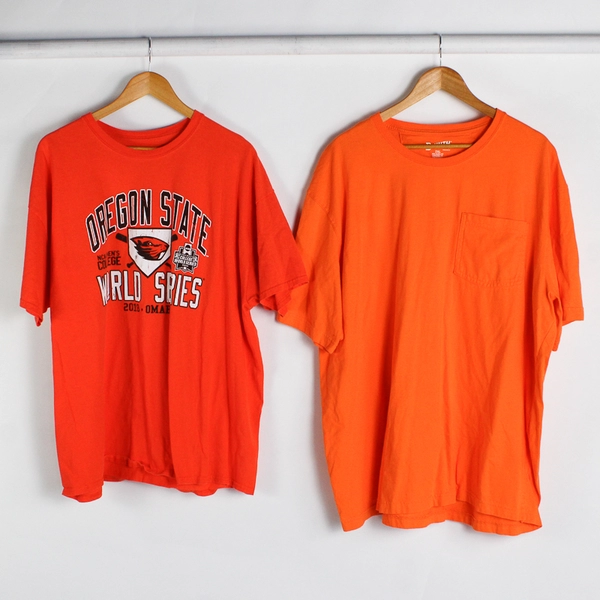 Lot of 2 Oregon State University and Solid Orange T-Shirts Men's 2XL