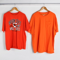 Lot of 2 Oregon State University and Solid Orange T-Shirts Men's 2XL