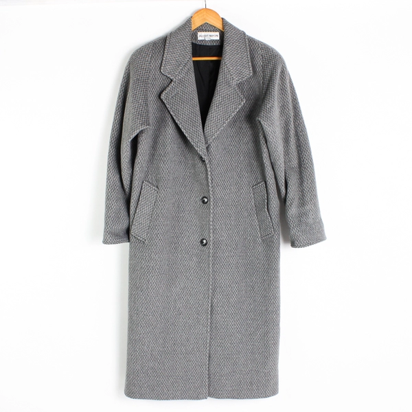 Albert Nipon Gray Wool Blend Trench Coat Women's Size 8