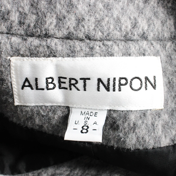 Albert Nipon Gray Wool Blend Trench Coat Women's Size 8
