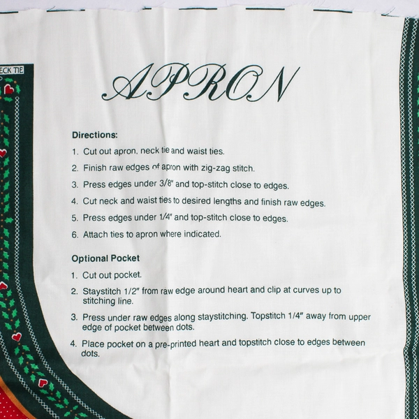 Wamsutta Hallmark Christmas Apron Panel Woven Lightweight Cotton Fabric UNCUT
