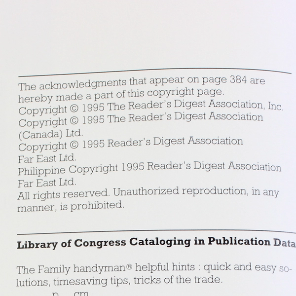 The Family Handyman: Helpful Hints HC Reader's Digest