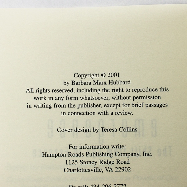 Emergence The Shift from Ego to Essence by Barbara Marx Hubbard 2001 Paperback