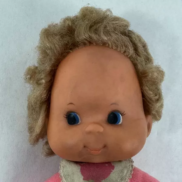 Vintage 1974 Mattel Baby Doll Pink Pajamas Plastic Head Cloth Body 8 Inch