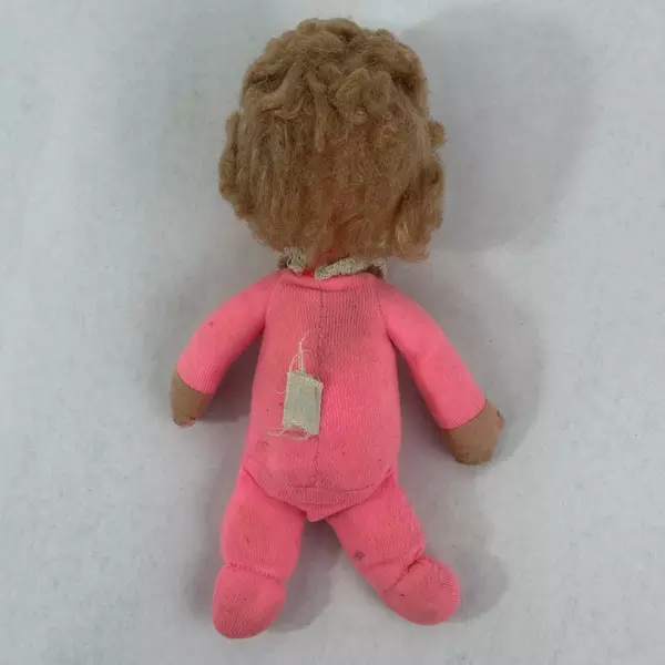 Vintage 1974 Mattel Baby Doll Pink Pajamas Plastic Head Cloth Body 8 Inch